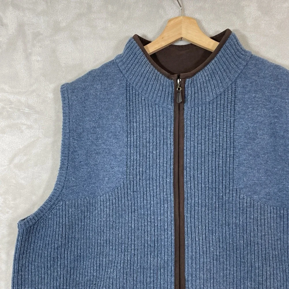 LL Bean Waterfowl Sweater Vest Mens XXXL 3XL Merino Lambswool 245457